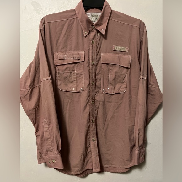 Columbia PFG Long Sleeve Fishing Shirt Mens Medium Rustic Omni-Shade Hike Camp - Picture 1 of 4